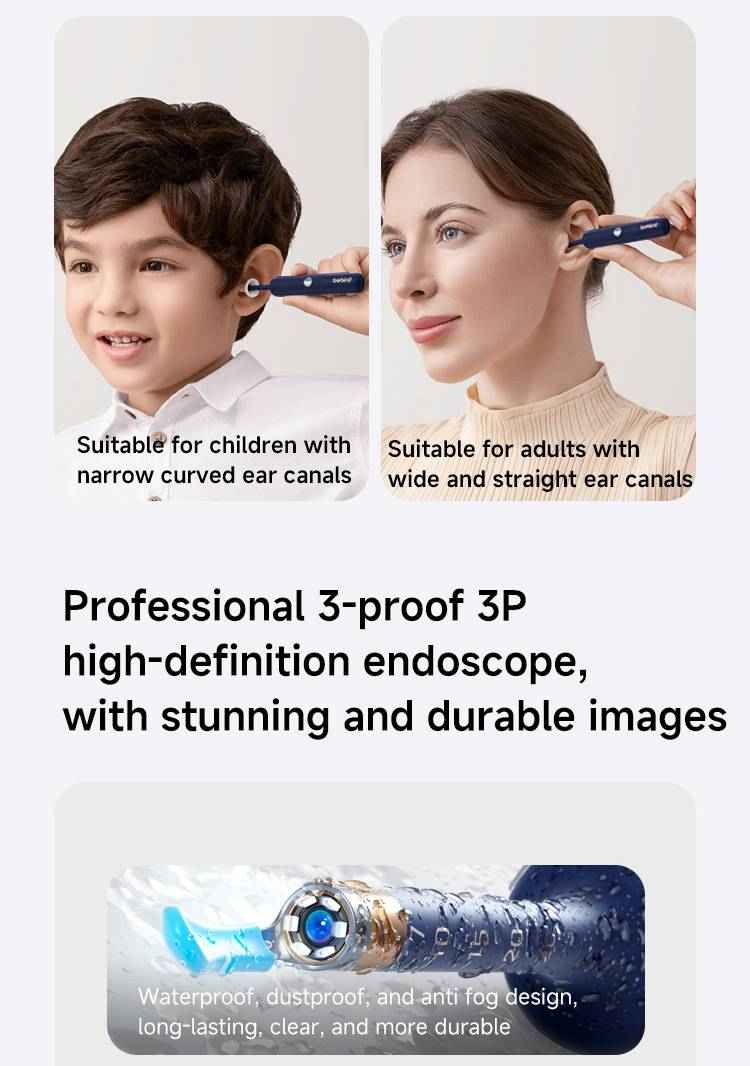 PeekClean™ HD Ear Camera – Stop Cleaning Blind | WiFi Visual Earwax Removal Kit