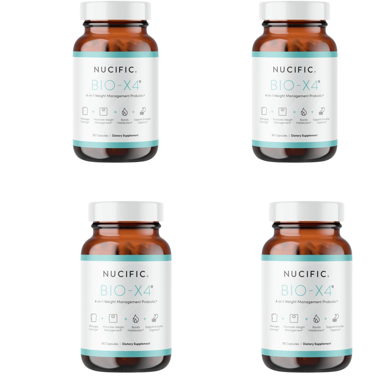 Nucific Bio-X4 4-in-1 Weight Management Probiotic – 90 Capsules