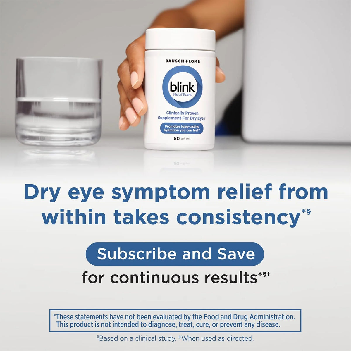 Bausch + Lomb Blink NutriTears 50 Soft Gels | Dry Eye Supplement