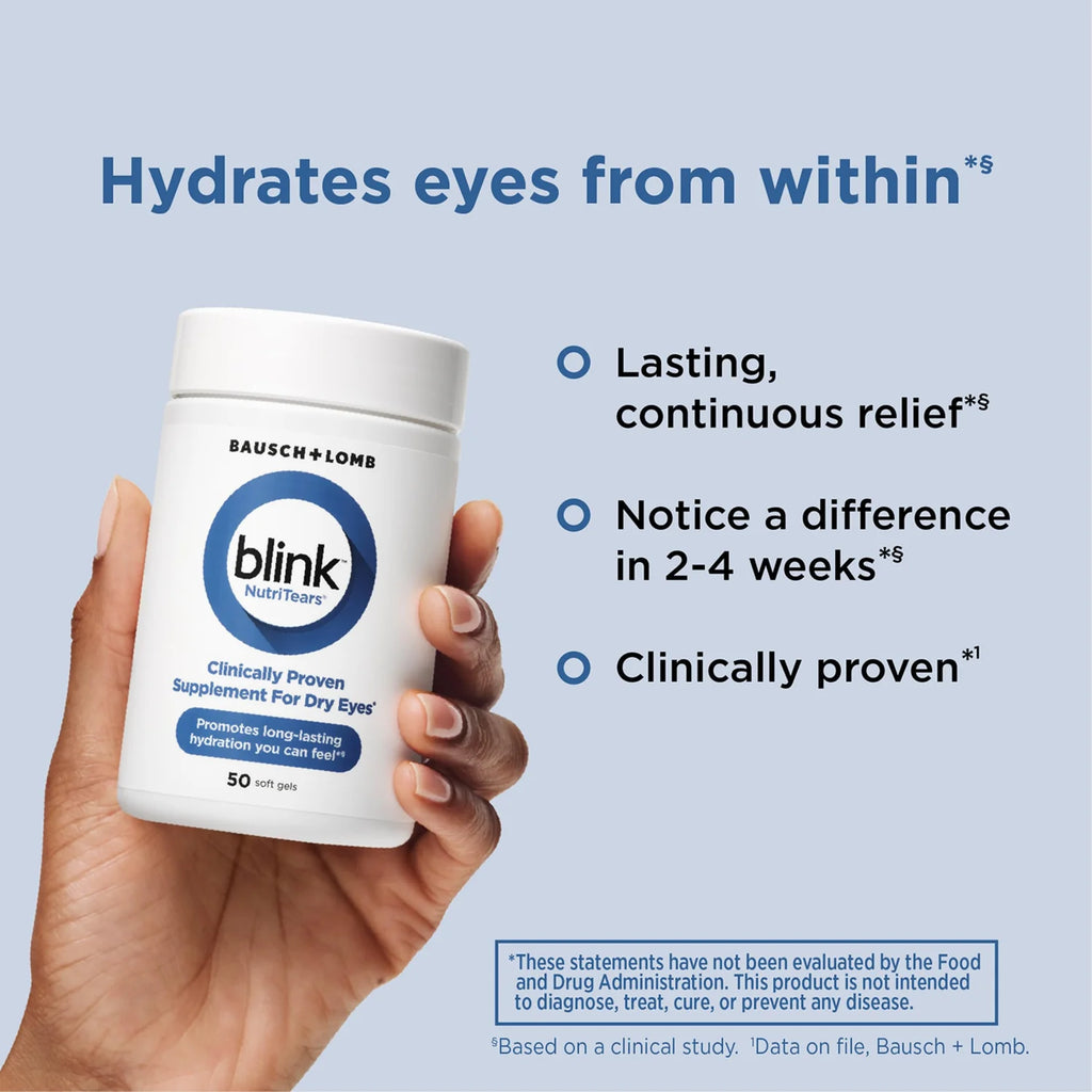 Bausch + Lomb Blink NutriTears 50 Soft Gels | Dry Eye Supplement