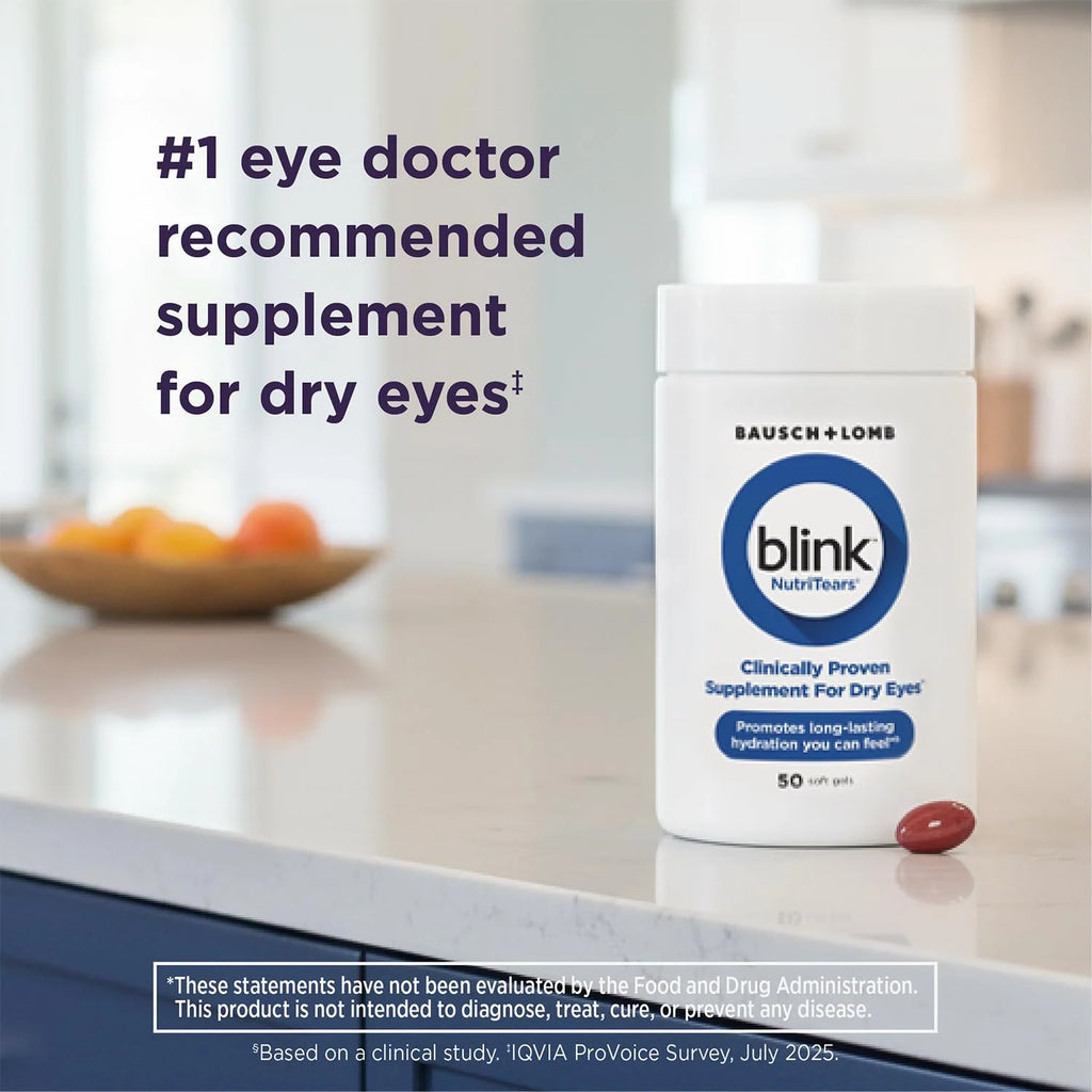 Bausch + Lomb Blink NutriTears 50 Soft Gels | Dry Eye Supplement