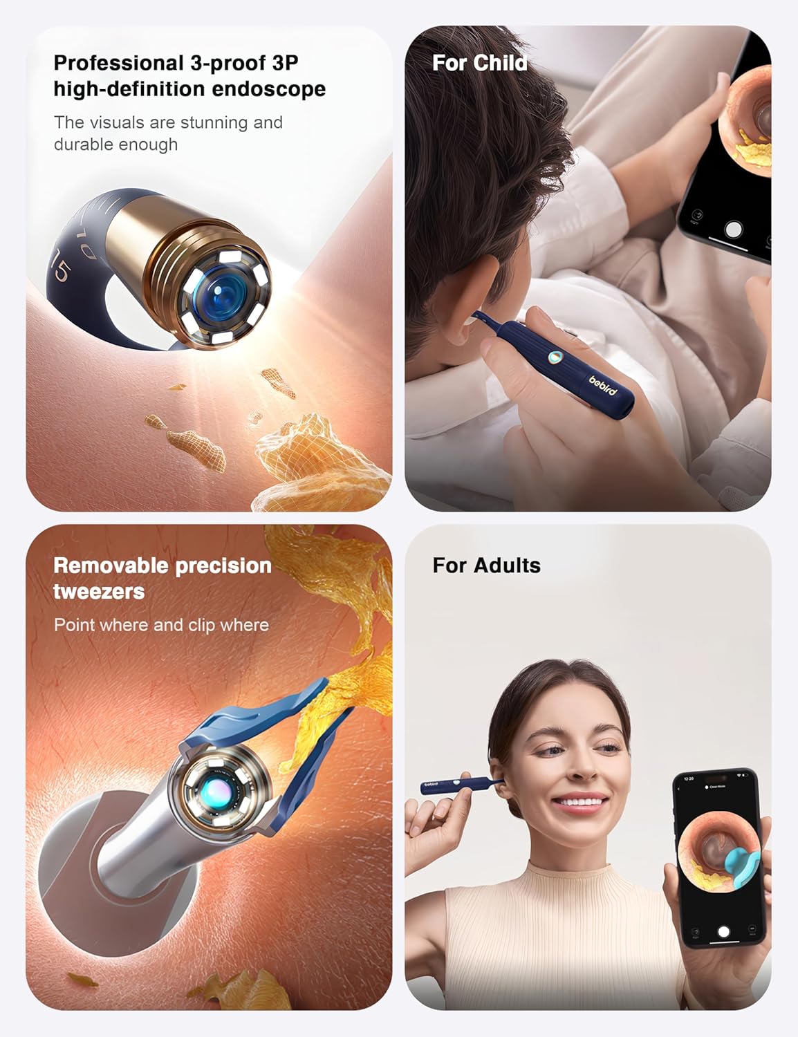 PeekClean™ HD Ear Camera – Stop Cleaning Blind | WiFi Visual Earwax Removal Kit