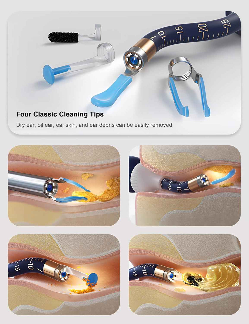 PeekClean™ HD Ear Camera – Stop Cleaning Blind | WiFi Visual Earwax Removal Kit