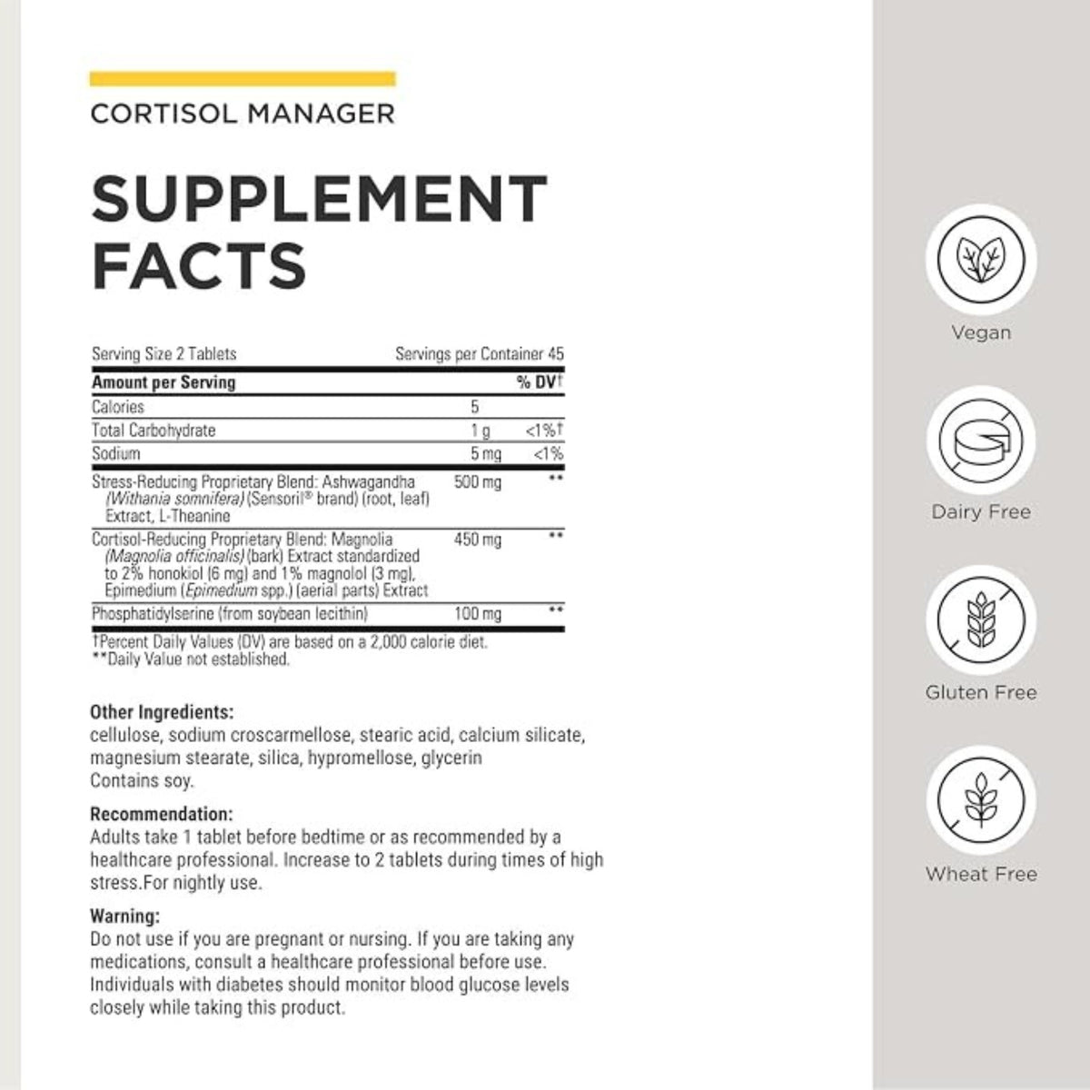 Integrative Therapeutics Cortisol Manager Stress-Hormone Stabilizer 90 Tablets