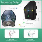 Ergonomic Lumbar Support Pillow for Office Chair, Back Cushion for Pain Relief, Car Seat Support
