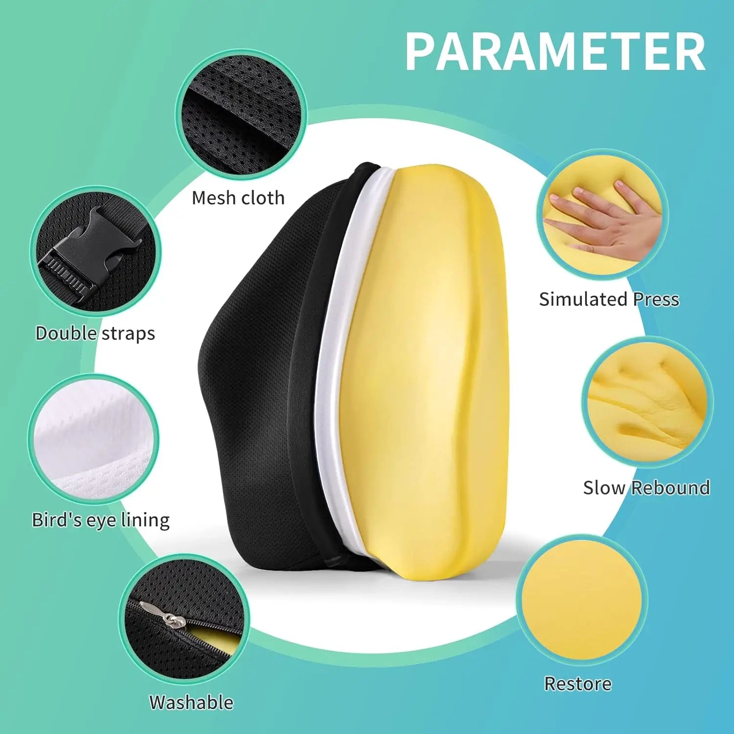 Ergonomic Lumbar Support Pillow for Office Chair, Back Cushion for Pain Relief, Car Seat Support