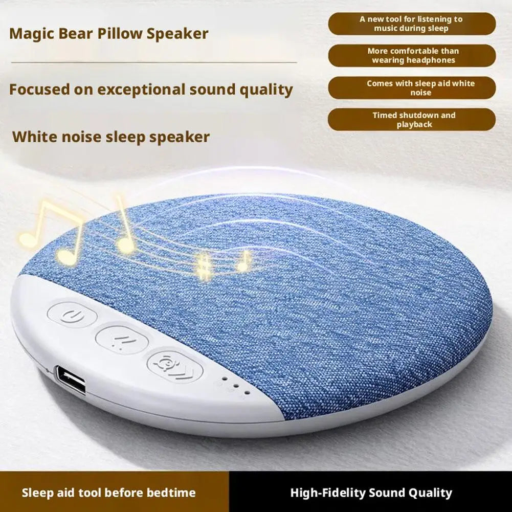 Bluetooth Pillow Speaker Wireless Sleep Music Player Under Pillow White Noise Machine 9D Stereo Timer Auto-Off for Insomnia