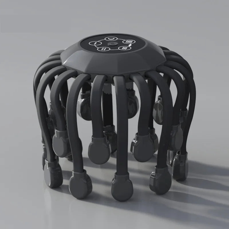 10/20Massage Heads Orange Scalp Head Massager Red Light Vibrator Octopus Scratcher For Relaxation Stress Migraine