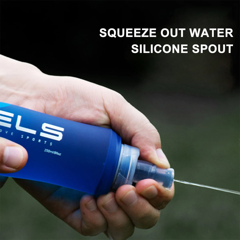 WRELS Camping Soft Water Bottle Drinking Sport Folding Bag Flask Outdoor Running Hydration Pack Waist Bicycle BPA Free