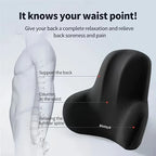 1pc Memory Foam Lumbar Back Cushion for Car Office Gaming Chairs and Postpartum Waist Support Multi Functional Pain Relief Pillo