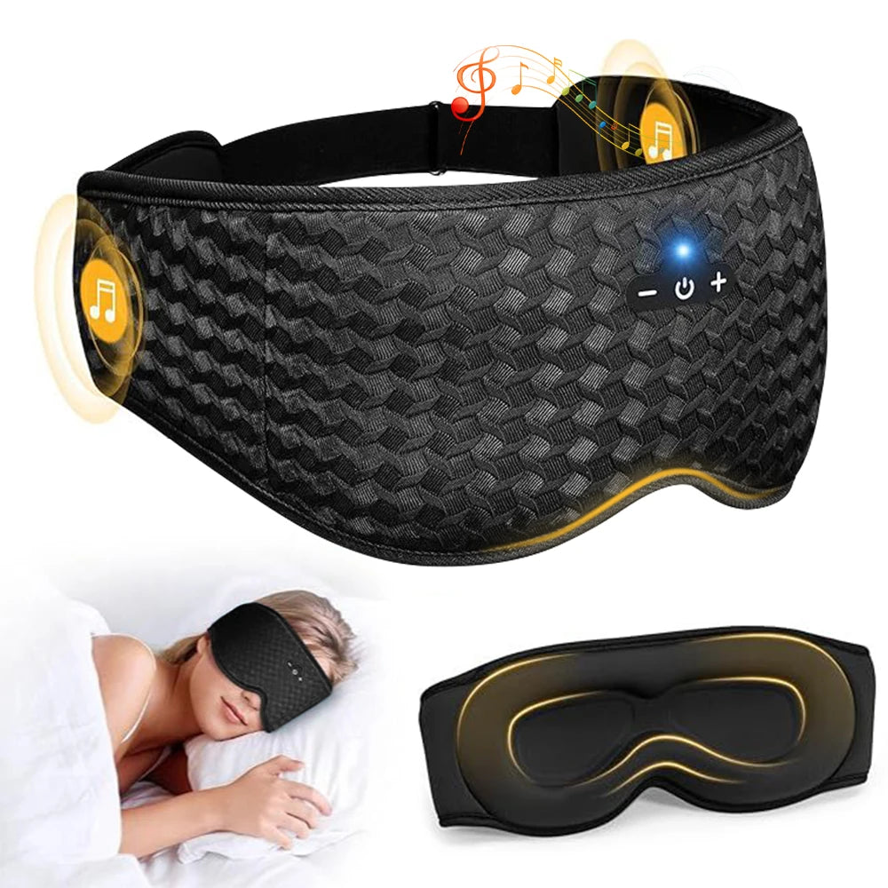 3D Sleeping Mask Bluetooth Wireless Music Eye Mask With Built-in HD Speaker Sleep Mask Headphones Travel Noise Reduction