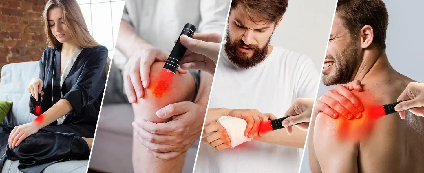 Red Light Therapy Lamp 660nm Red Light & 850nm Infrared Lamp Therapy Torch with Timer Portable LED Small Torch Body Pain Relief