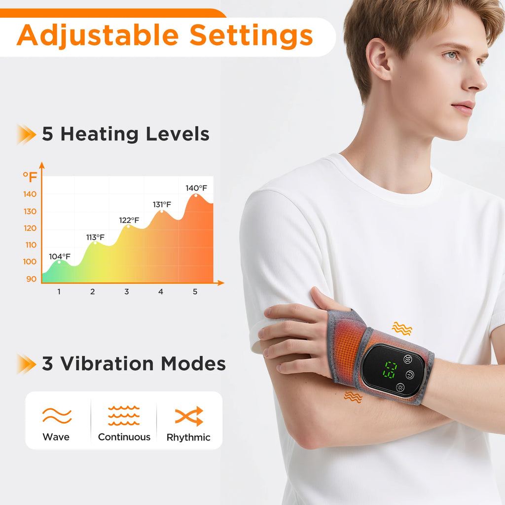 Heating Ankle Massage Belt Electric Hot Compress Vibration Massage Hand Wrist & Foot Ankle Guard Band Carpal Wrap Support Brace