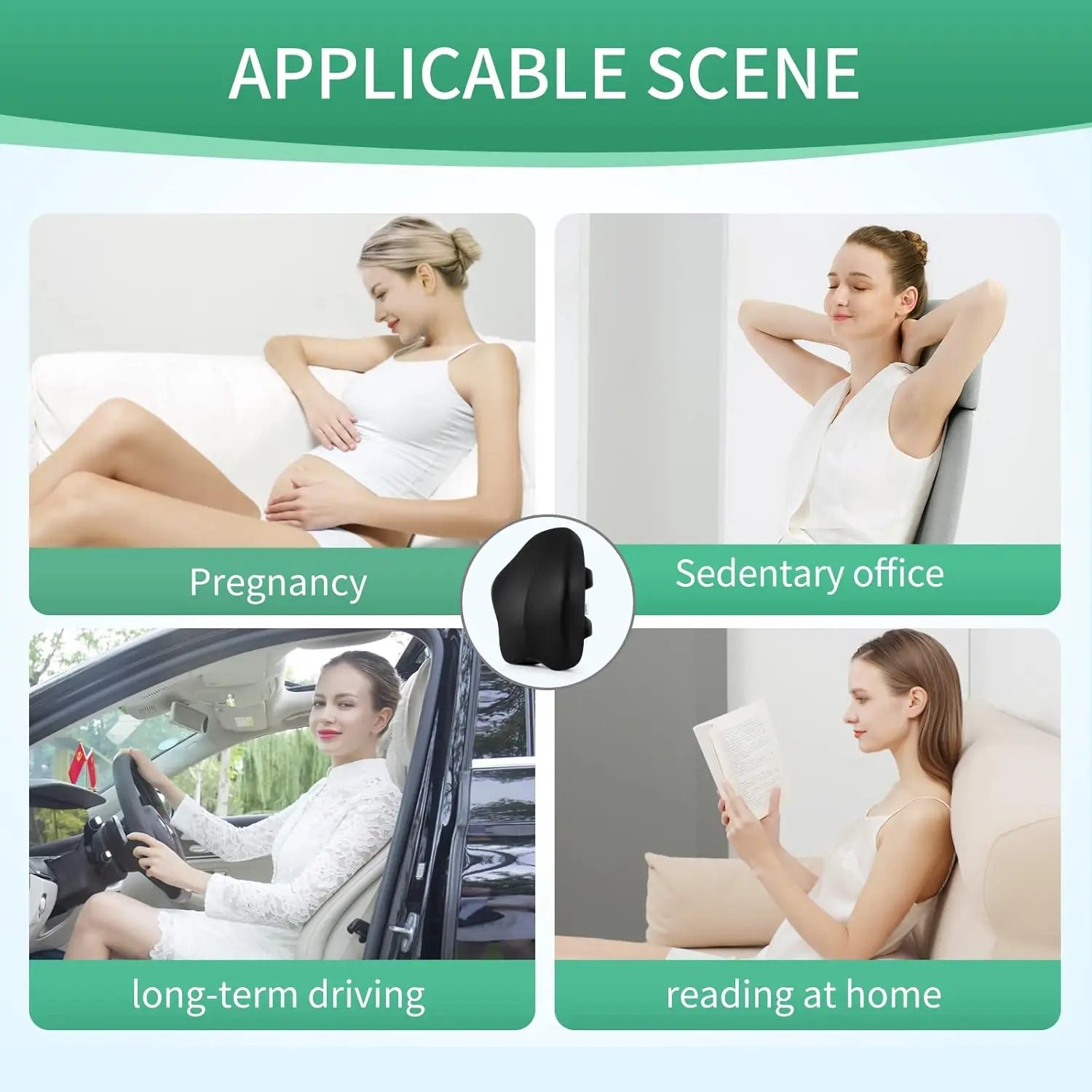Ergonomic Lumbar Support Pillow for Office Chair, Back Cushion for Pain Relief, Car Seat Support