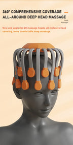 10/20Massage Heads Orange Scalp Head Massager Red Light Vibrator Octopus Scratcher For Relaxation Stress Migraine