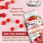 Magnesium Glycinate Gummies - Brain Health, Strengthen Muscles and Bones, Improve Sleep, Relax Nerves