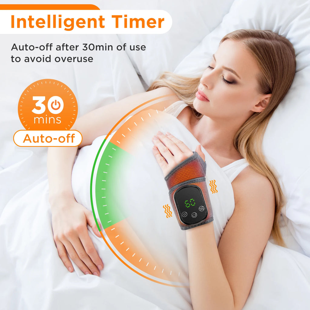 Heating Ankle Massage Belt Electric Hot Compress Vibration Massage Hand Wrist & Foot Ankle Guard Band Carpal Wrap Support Brace