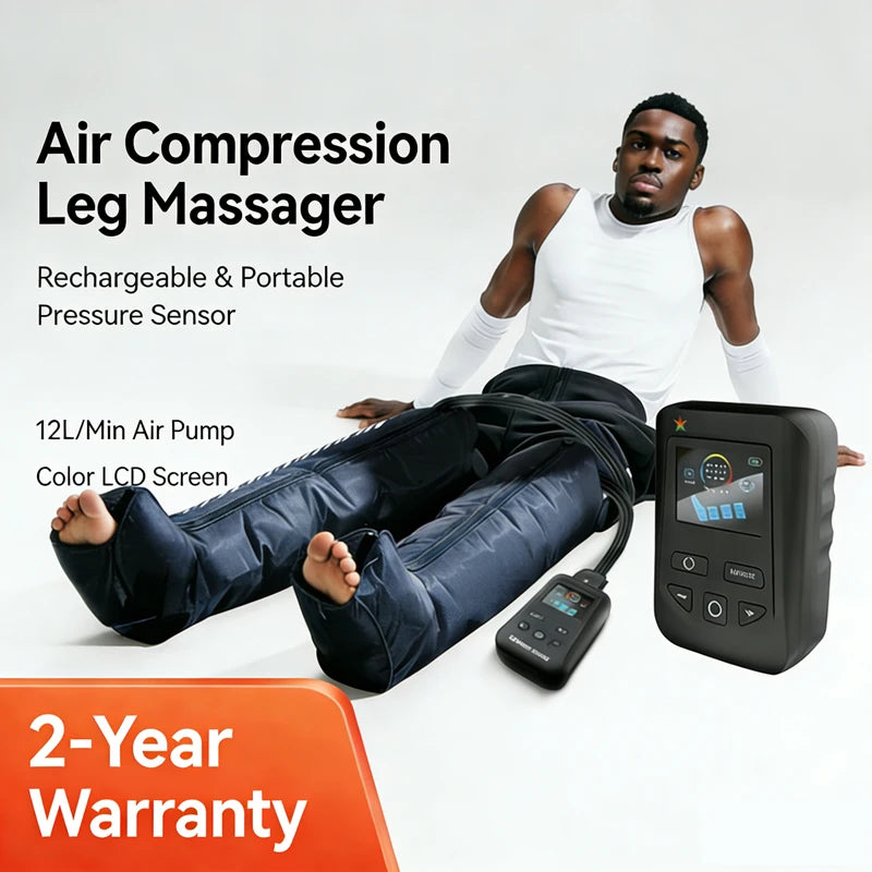 Air Leg Massager Compression Boots Air Pressure Pressotherapy Foot Calf Therapy Device 4 Chamber Fast Recovery Massage Machine
