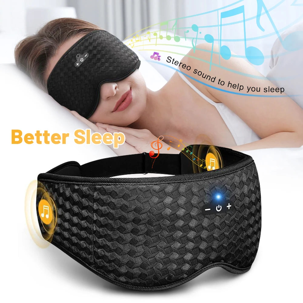 3D Sleeping Mask Bluetooth Wireless Music Eye Mask With Built-in HD Speaker Sleep Mask Headphones Travel Noise Reduction