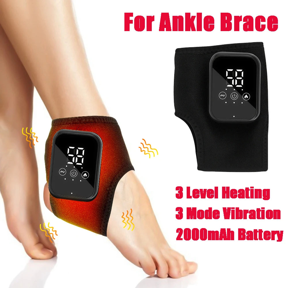 Heating Ankle Massage Belt Electric Hot Compress Vibration Massage Hand Wrist & Foot Ankle Guard Band Carpal Wrap Support Brace