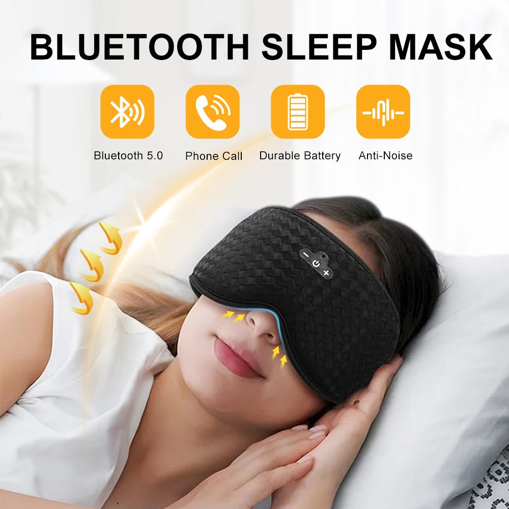 3D Sleeping Mask Bluetooth Wireless Music Eye Mask With Built-in HD Speaker Sleep Mask Headphones Travel Noise Reduction