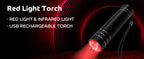 Red Light Therapy Lamp 660nm Red Light & 850nm Infrared Lamp Therapy Torch with Timer Portable LED Small Torch Body Pain Relief