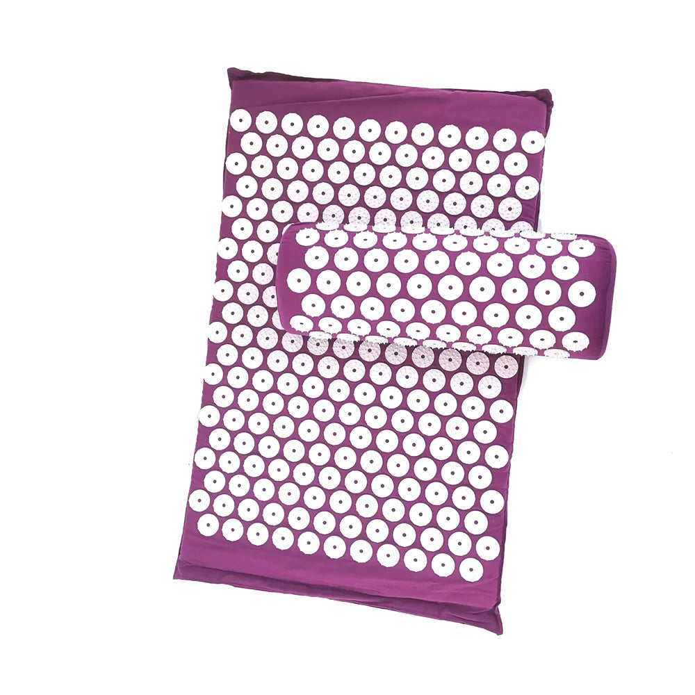 Massager Cushion Massage Yoga Mat Acupressure Relieve Pain Stress Back Body Pain Spike Mat Acupuncture Mat and Pillow Set