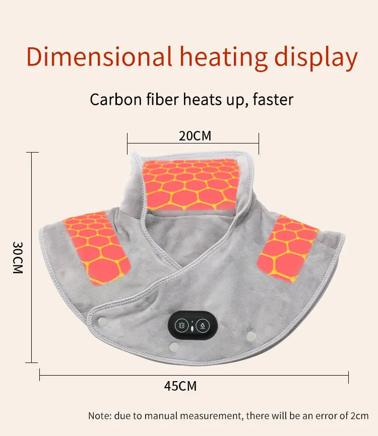 Electric Heating shoulder Neck Pad Massager USB Cervical Brace Wrap Thermal Compress Relieve Pain Fatigue Warm Back Brace Tool