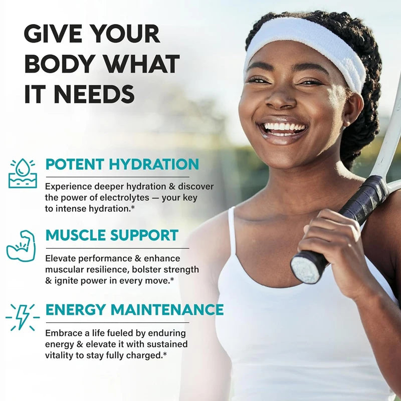 Electrolyte Hydration Capsules with Magnesium, Sodium, Potassium, Chloride, Vitamins D3 & B6, Kelp Powder, Vegan & Keto Friendly