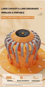 10/20Massage Heads Orange Scalp Head Massager Red Light Vibrator Octopus Scratcher For Relaxation Stress Migraine