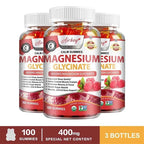 Magnesium Glycinate Gummies - Brain Health, Strengthen Muscles and Bones, Improve Sleep, Relax Nerves