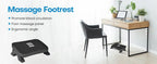 Ergonomic Under Desk Footrest with Massage Rollers120Lbs Capacity, Adjustable Height, Pain Relief for Office & Home
