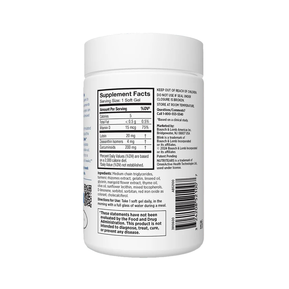 Blink NutriTears Eye Health Supplement 50 Softgels